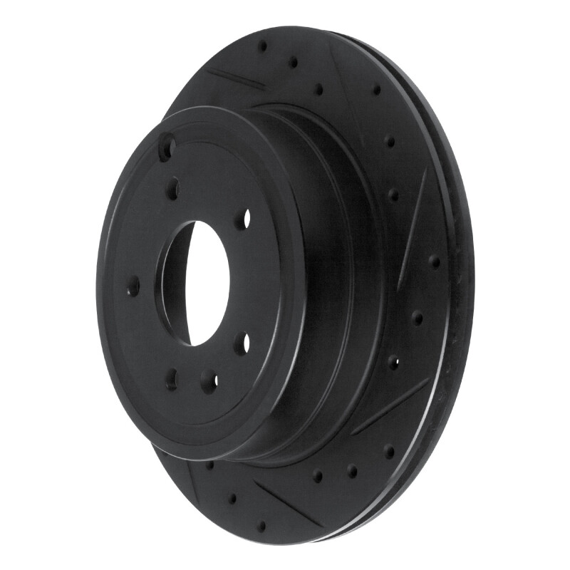 Chevrolet Captiva Brake Rotor (1) - Rear Right - R1 Concepts - Drilled & Slotted - Black - `07-`15